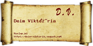 Deim Viktória névjegykártya
